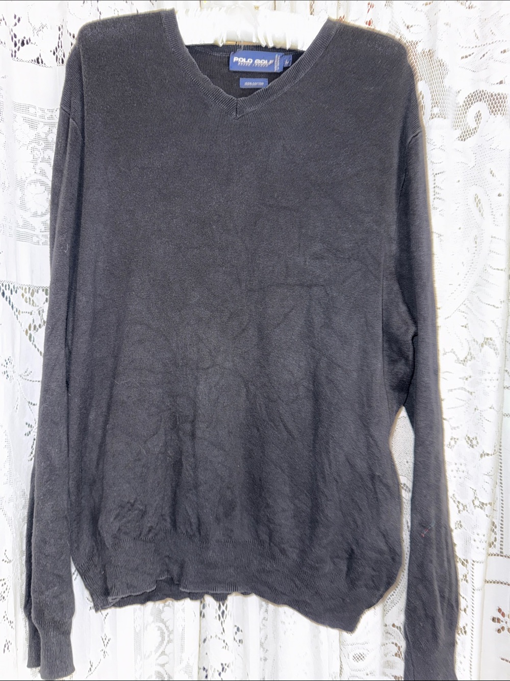 Polo Golf by Ralph Lauren Men's Charcoal V-Neck Sweater